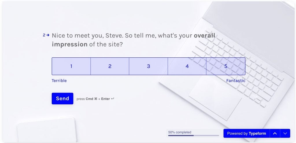 Typeform survey screenshot