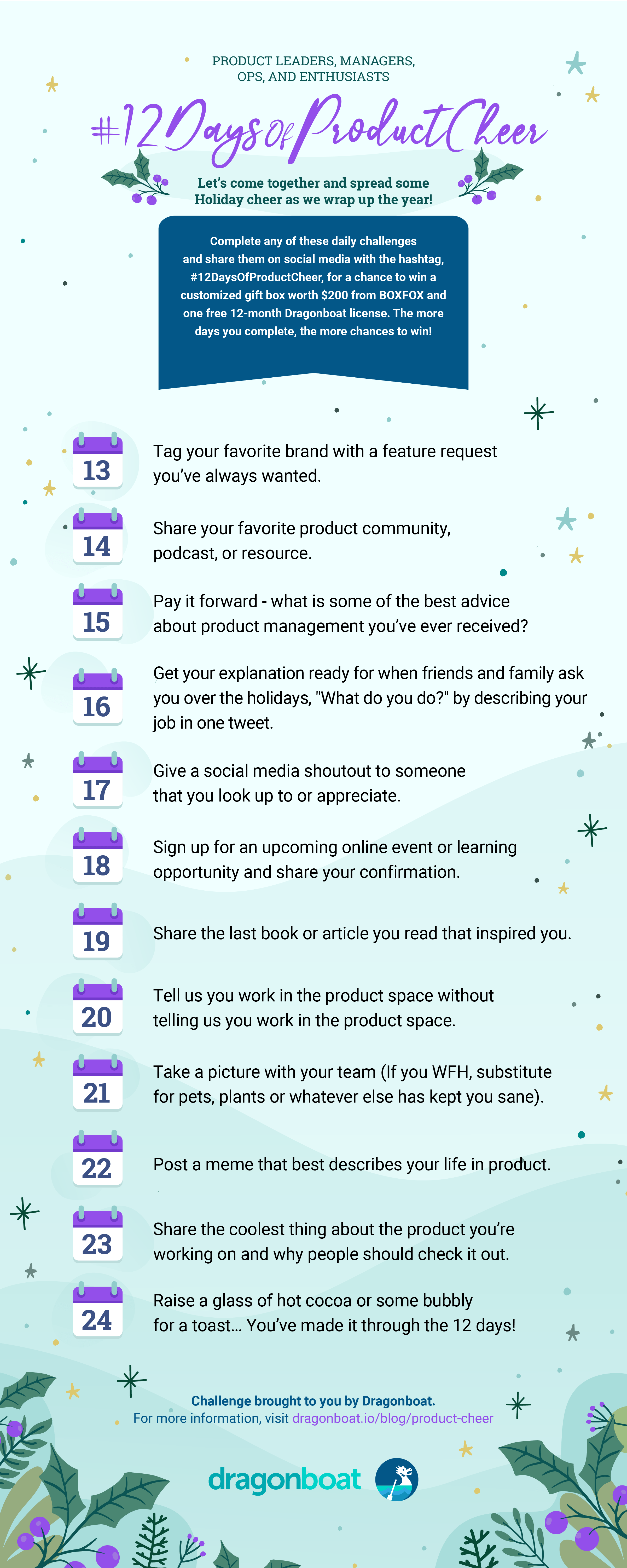 12 days of product cheer infographic