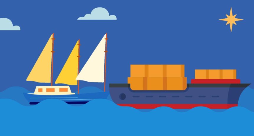 A boat pulling cargo to illustrate a blog post on the best Jira Align alternative.